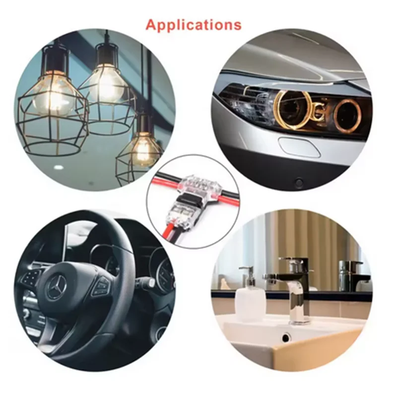 5/10/15/20pcs Low Voltage Universal Compact Wire T Tap Connectors Toolless Wire Connectors Quick Splice Wire Wiring Connecto