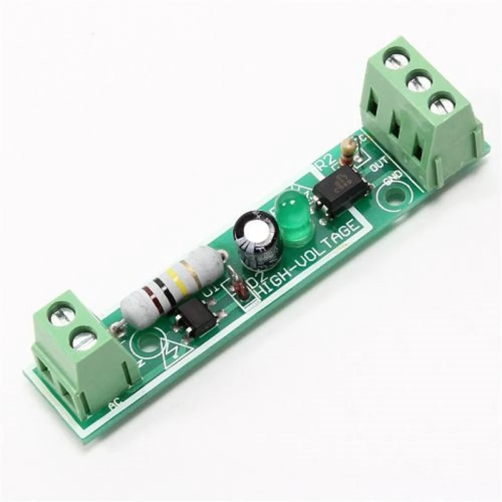 1-Bit AC 220V Optocoupler Isolation Module Voltage Sensing Board Adaptive 3-5V for PLC Isolamento Fotoaccoppiatore With Rail Die