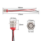 1 pc 22mm19mm16mm Waterproof Metal Push Button Switches With 4 Wires 165mm 1NO Red Green Blue 12-24V High Momentary latching