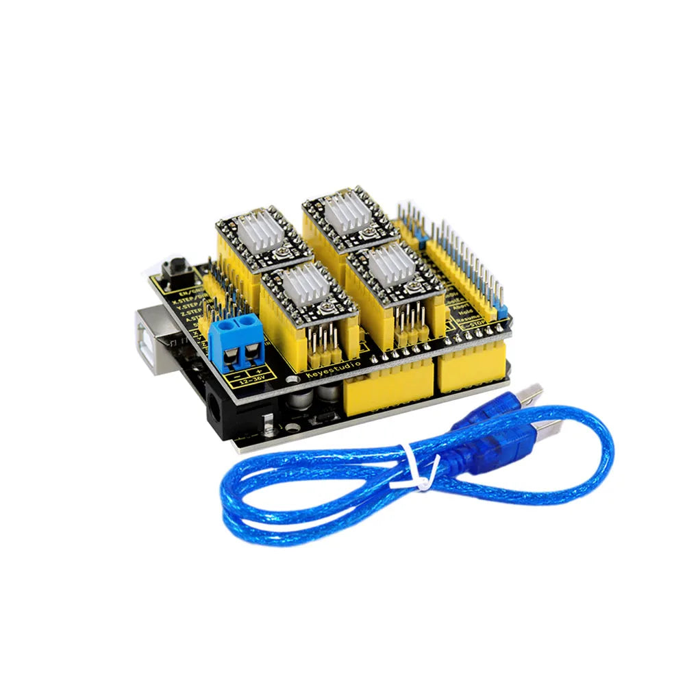 Keyestudio CNC Shield V2/V3/V4 Engraving Machine Kit For Arduino With UNO R3 Or Nano Board A4988/DRV8825 Driver Compatible GRBL