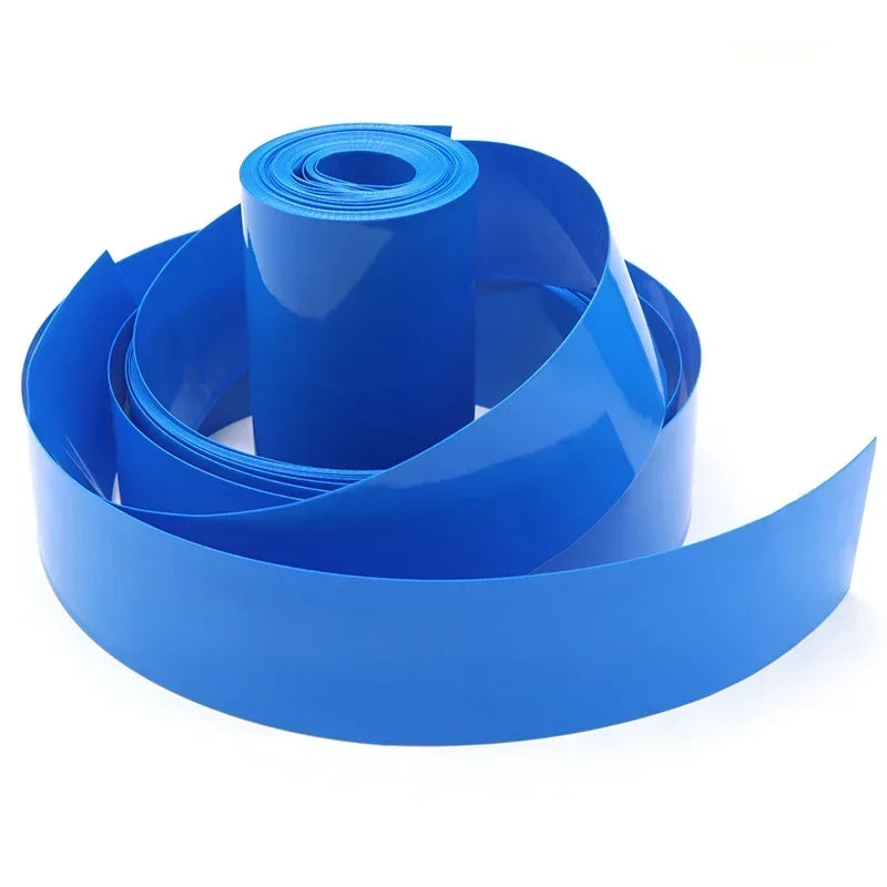 Blue Width 7mm~155mm PVC Heat Shrink Tube 1-20meters 18650 Lipo Battery Pack Insulated Cable Sleeve Protection Battery Film Wrap