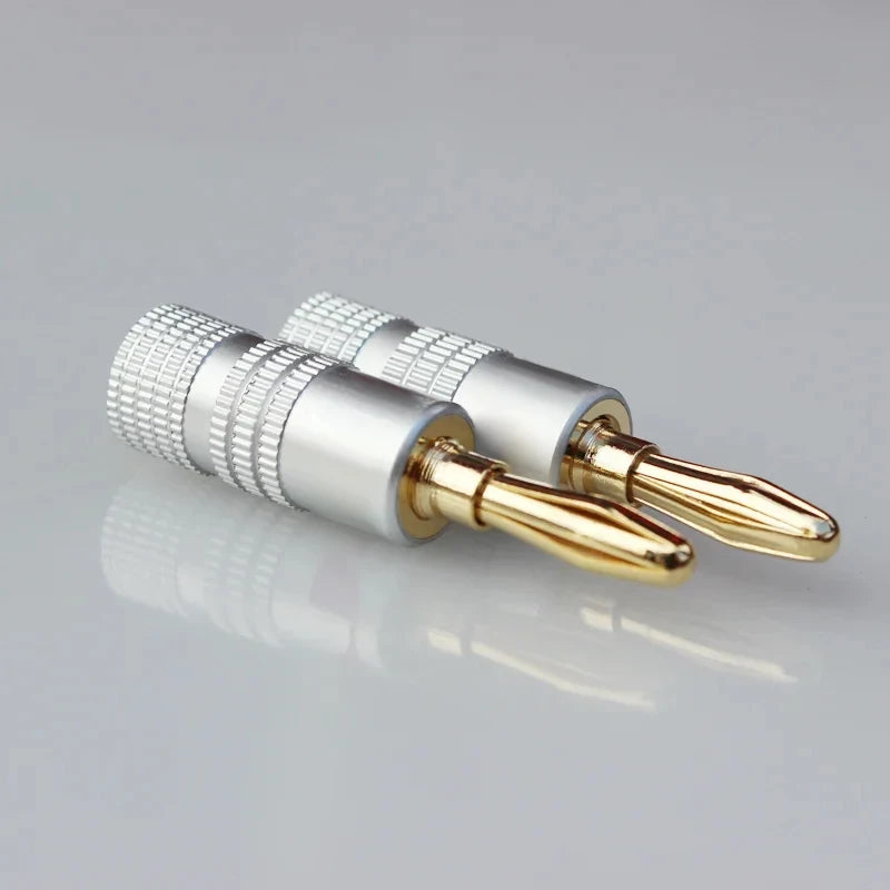2/4/8/10/20/40pcs Banana Connector 4mm Speaker Banana Plugs 24K Copper Gold Plated 4mm Banana Jack Match with 4mm Binding Post