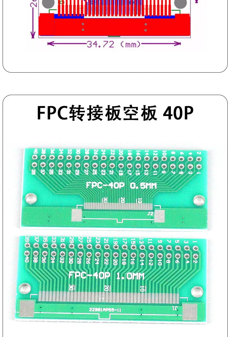 2pcs Double Side 0.5mm 1mm 4 5 6 8 10 12 20 40-96 Pin to DIP 2.54mm FPC/FFC SMT Adapter Socket Plate PCB Board Connector DIY KIT