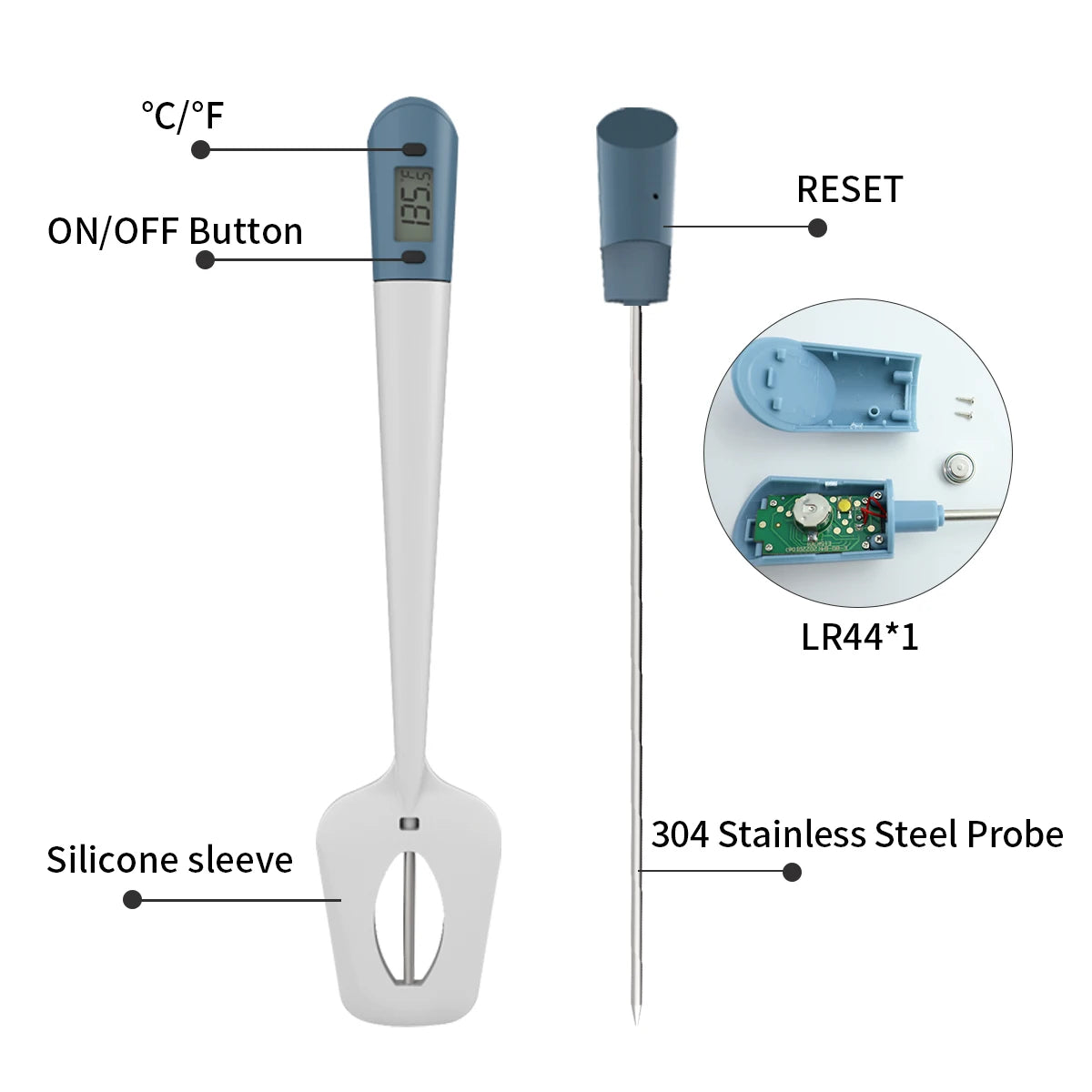 Digital Candy Spatula with Thermometer Confectionery/Sugar/Candy Thermometer Meat Cake Milk Thermometer Tool