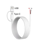 DIY USB C to 2 Pin Bare Wire Open End Power Cable, 5V USB Type C Male Plug 2 Pin Pigtail Cable, for Type C Replacement or Repair