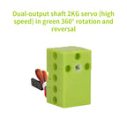 Programmable  2KG 360 Degree Servo&Motor Compatible With LEGO Building Blocks Projects Suitable Dual Output Shaft DIY Parts