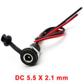 1/5/10pcs DC 5.5 X 2.1mm 5.5X2.5mm Battery DC Power Female Socket Waterproof Connector with 2 Pin 18AWG Pigtail Wire Cable DIY