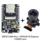 OV5640 ESP32 CAM Camera Module Kit 2.4 GHz WiFi and Bluetooth Develop Board Type C 8MB PSRAM HD 5MP Auto Focus 66 120 160 Degree
