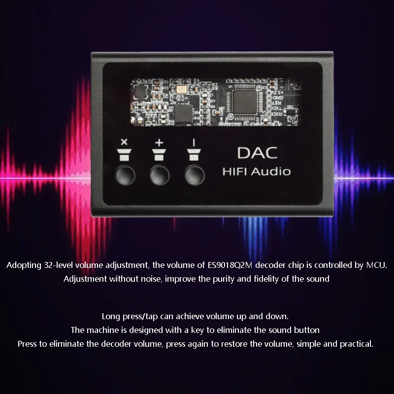 Headphone Decoding Amplifier ES9018K2M DAC DSD128 PCM32BIT 384KHz Lossless Decoding Headphone Amplifier MAX97220 Chip