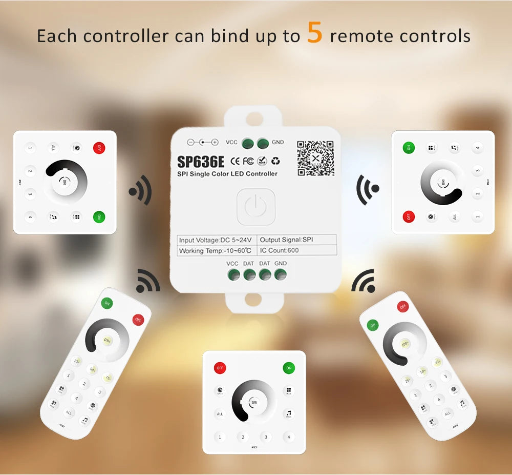 24V WS2811 Running Water Flowing Led Strip Light 2835 10M 15M 20M Horse Race Tape Lamp with SP636E BanlanX App 2.4G Controller