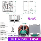 1pcs New Energy High-power Common-mode Inductor 47uh100uh30a High-current Magnetic Ring Plug-in Filter Inductor Coil