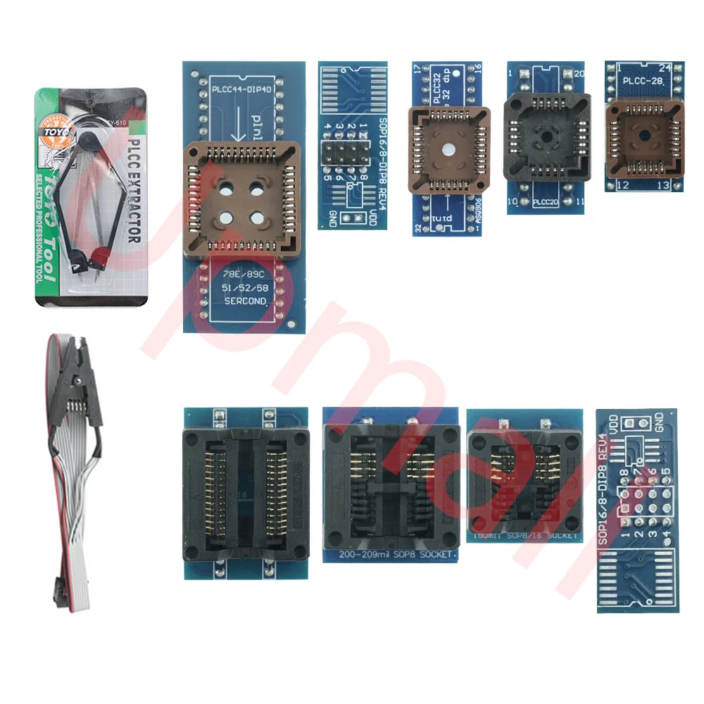 10 Adapters XGECU for T48 Programmer Supports 28000+ ICs SPI/Nor/NAND Flash/EMMC BGA153/162/169/100/221 Data Recovery Tool