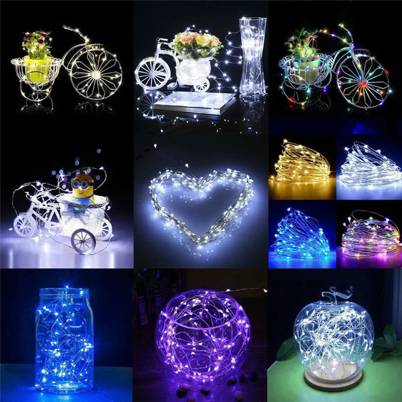 1M 2M 3M 5M Copper Wire LED String lights Holiday lighting Fairy Garland For Christmas Tree Wedding Party Decoration