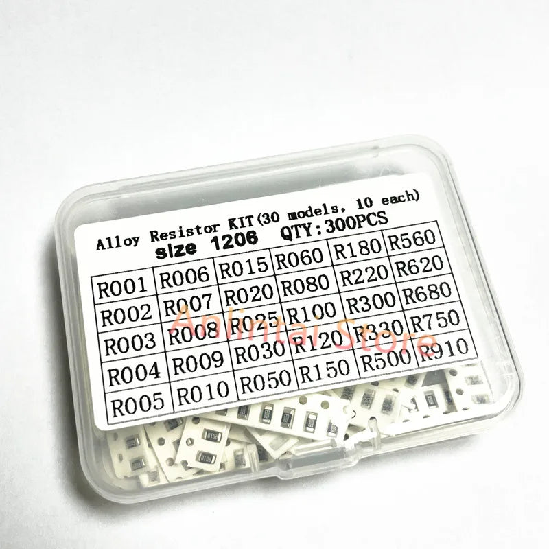 SMD Alloy Resistor KIT 1% 1206 2512 R001 R002 R003 R004 R005 R006 R008 R009 R010 R025 R050 R100 R120 R150 R180 R330 R500 R910