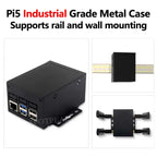 Raspberry Pi 5 Industrial grade large space metal Case D For PoE HAT/official Active Cooler PCle