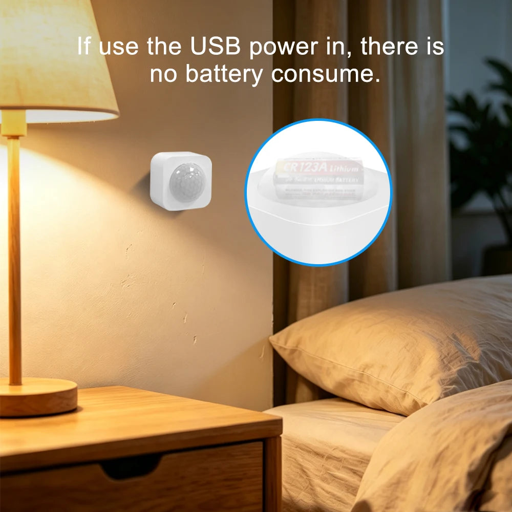 LINCUKOO WIFI Smart PIR Motion Sensor Support Tuya Smart Life Automation Lighting Home Security 3 Years Battery Magnet Install