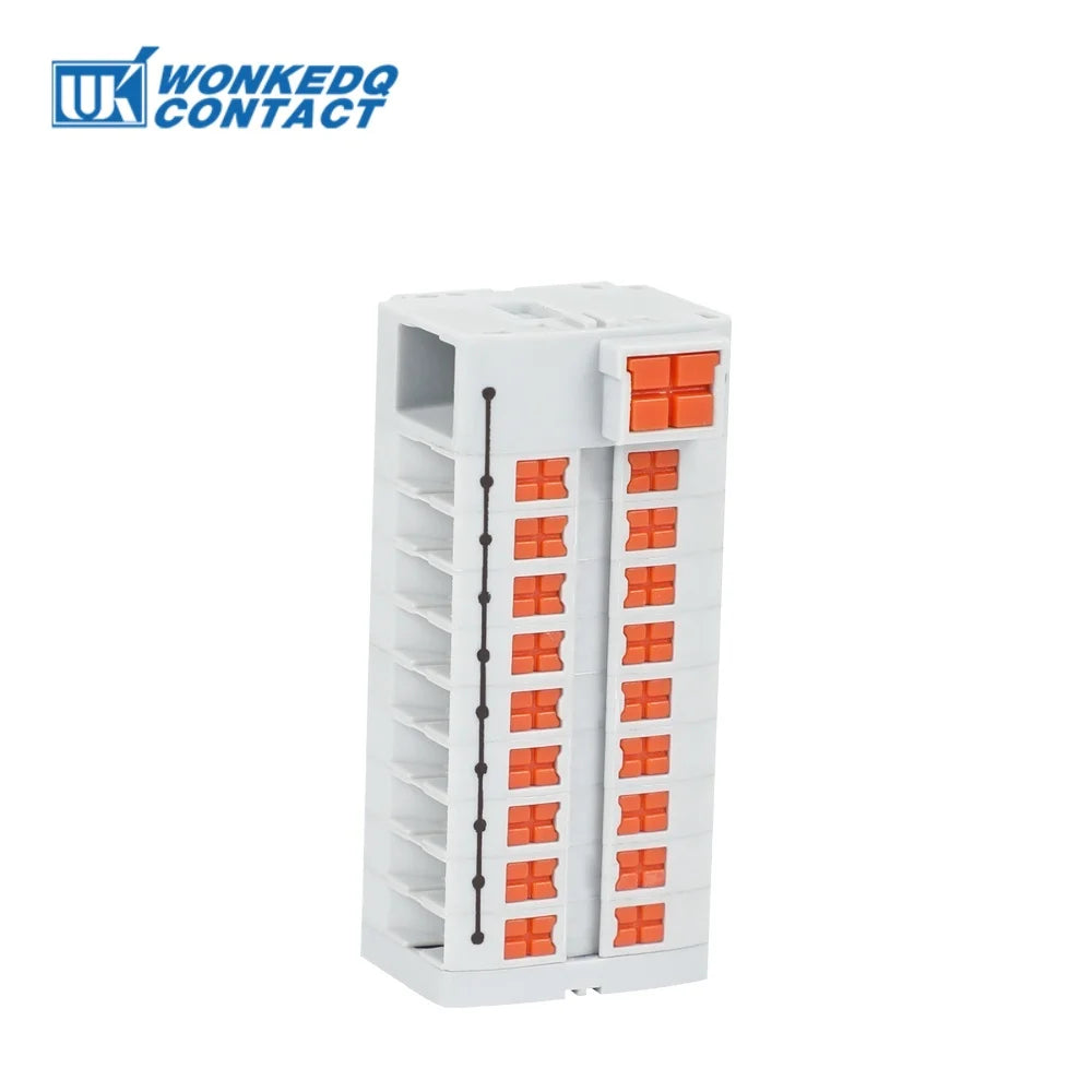 Din Rail Distribution Block PTVFIX Series Push-in Side-entry Terminal Block 2.5 mm² Cable Connector 6/7/12/13/18/19 Connections