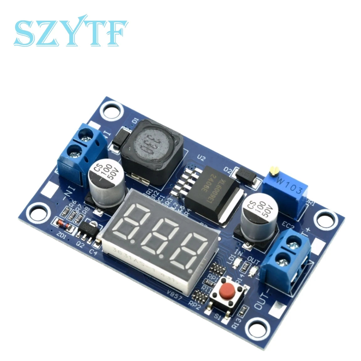 Upgraded XL6009 Boost Module 5-32V to 5-40V 4A with Digital Voltmeter & Calibration Function