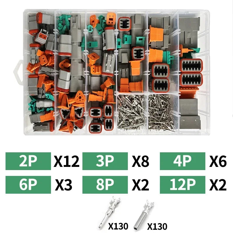 588pcs Deutsch Type Connector Kit Waterproof Wire DT Series Connector set DT06 04 2/3 / 4 pin 6/8/12 pin Sealed Plug