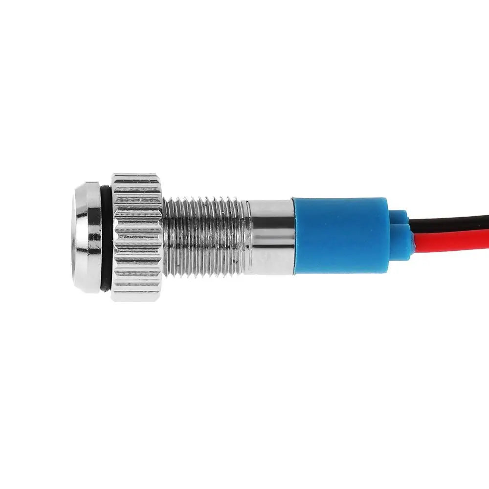 1Pc Dashboard With Wire Red Yellow Blue Green White 6mm 3V 5V 6V 9V 12V 24V 220V LED Metal Indicator Light Signal Lamp