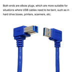 1pcs 90 Degree Angled USB 3.0 A Male AM to USB 3.0 B Type Male BM USB3.0 Cable For Printer Scanner HDD
