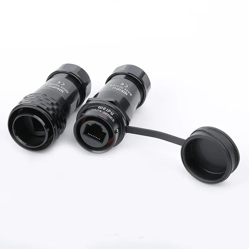 WEIPU SA24 RJ45 8P8C Metal Shell Waterproof Industrial M24 Ethernet Cable Ethernet Network Connector Signal Panel Mount Charge