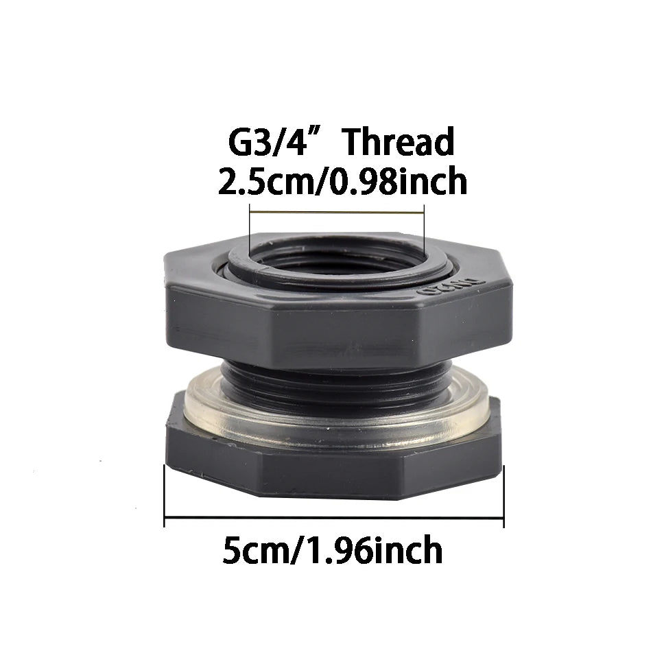 Rain Barrel Overflow Kit, 3/4 Inch Rain Barrel Valve, Barbed Fittings Connectors Tee Elbow Water Pipe Fittings