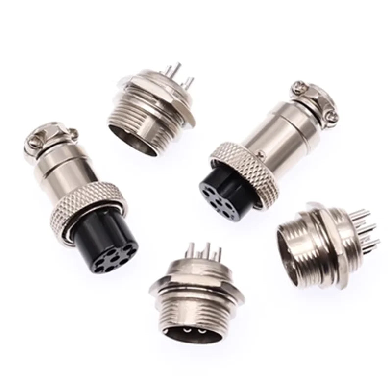 2Sets GX16 2/3/4/5/6/7/8/9 Pin Male & Female 16mm Circular Aviation Socket Plug Wire Panel Connector