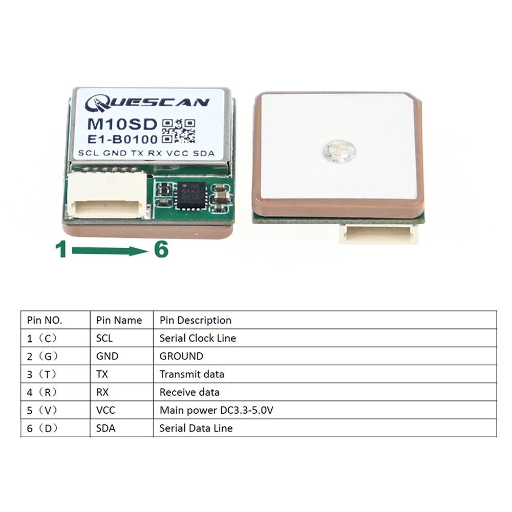 QUESCAN Ublox M10 M9 10Hz GPS Module GNSS Galileo BeiDou GLONASS QZSS SBAS ESP32 Arduino STM32 NMEA GPS Receiver ublox10 ublox9