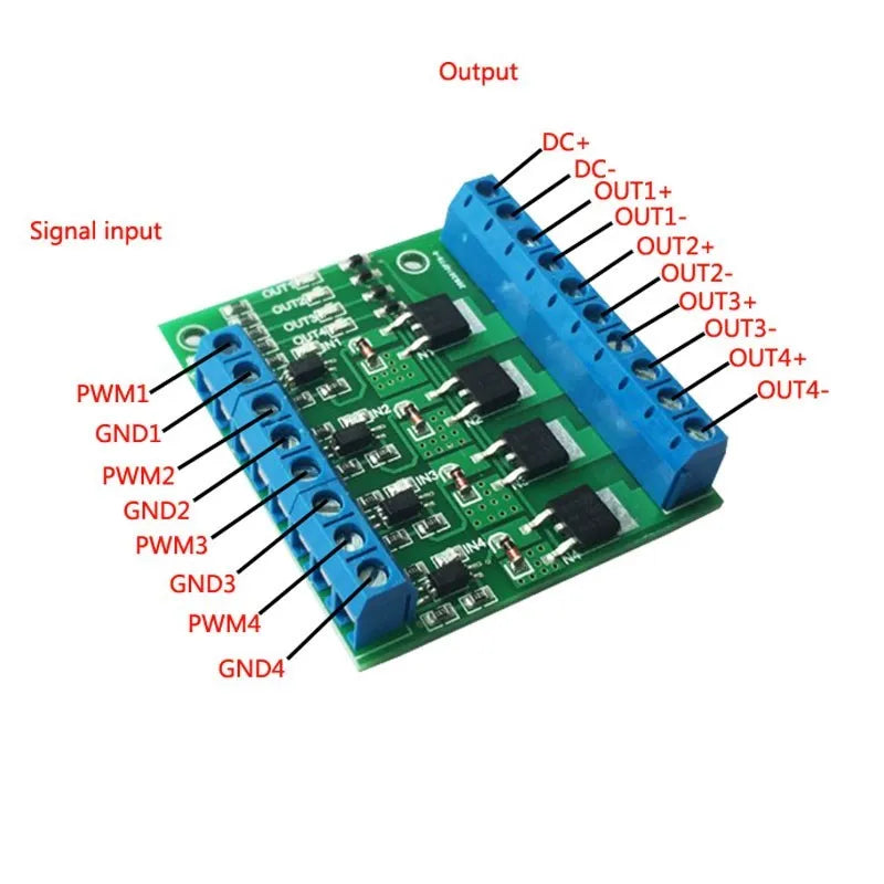 4 channel switch tube module PLC amplifier circuit board high power optocoupler isolation