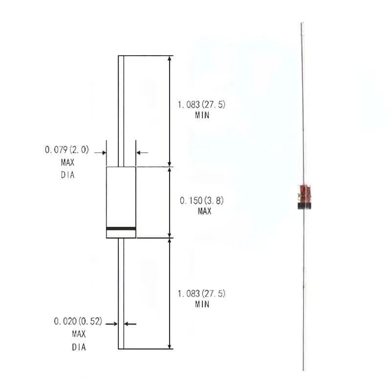 20pcs Original New 1W Through-hole Zener Diode 1N4733A/5V1 1N4734A/5V6 1N4735A/6V2 1N4742A/12V DO-41 Glass Package for Arduino