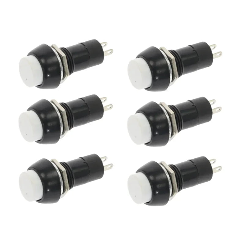 6PCS PBS-11A PBS-11B 12mm self-locking / Self-reset Plastic Push Button Switch Latching Momentary Switchs 3A 250V AC 2PIN 6Color