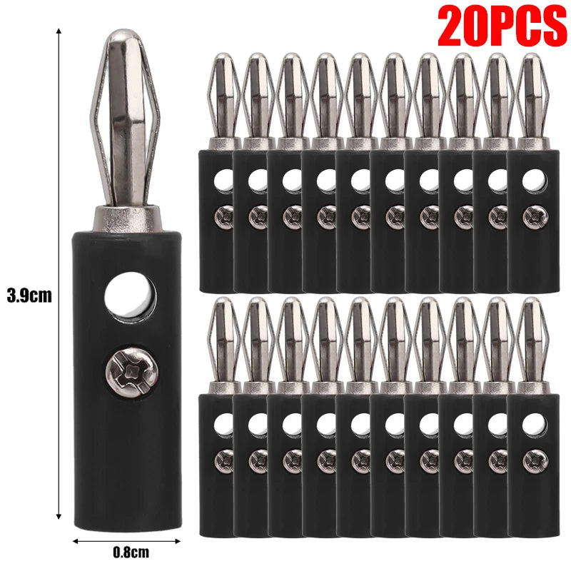 10-100pcs Wire Cable Screw Type Banana Plug Connector Adapter Cables Plugs Terminal for Musical Audio Speaker Video Receiver