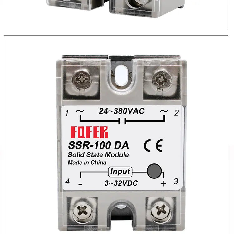 LCTC 1pcs Solid State Relay Single Phase Non-contact SSR DC To DC AC To AC DC To AC 24-380VAC 10A 25A 40A 50A 60A 80A 100A