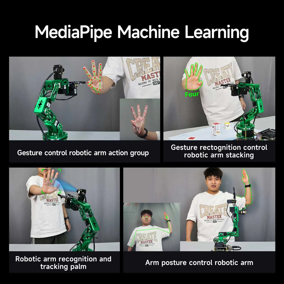 DOFBOT Raspberry Pi 5 Smart Robotic Arm DIY Electronic Kit AI Large Model Vision 6DOF Robot Support ROS2 Development
