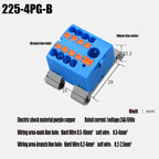 1PC 225 Series Fixed Modular Wire Connectors Compact Splicing Lighting Push-in Multi Link Terminal Block 1 In Multiple Out