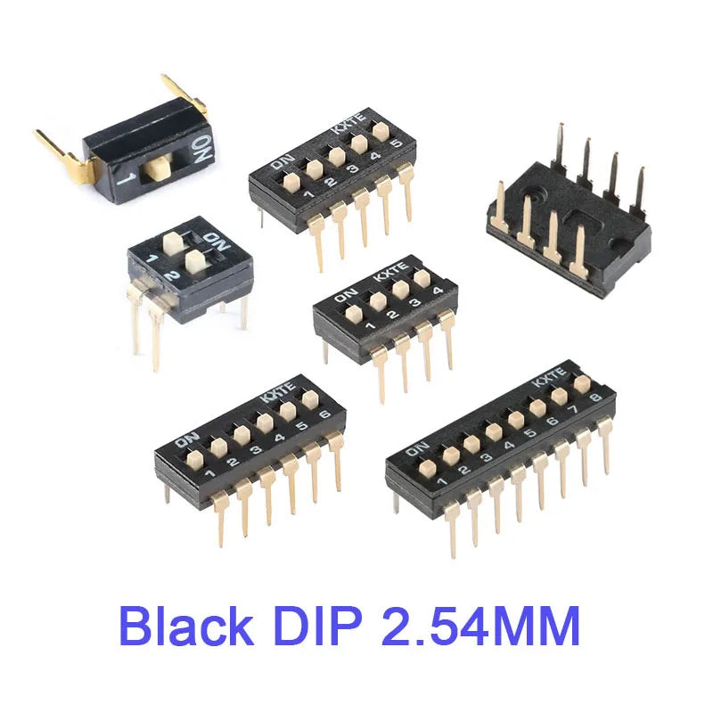5Pcs Slide Type Switch Module 1 2 3 4 5 7 8 10PIN /1.27/2.54mm Position Way SMD/DIP Pitch Toggle Switch Snap Switch Dial Switch