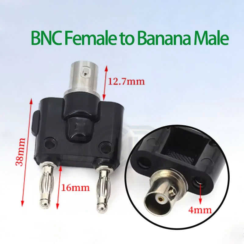1PCS BNC to Banana Adapter BNC To Two Dual 4mm Banana Male Plug & Female Jack RF Coaxial Connector 3Way Splitter Test Converter