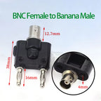 1PCS BNC to Banana Adapter BNC To Two Dual 4mm Banana Male Plug & Female Jack RF Coaxial Connector 3Way Splitter Test Converter