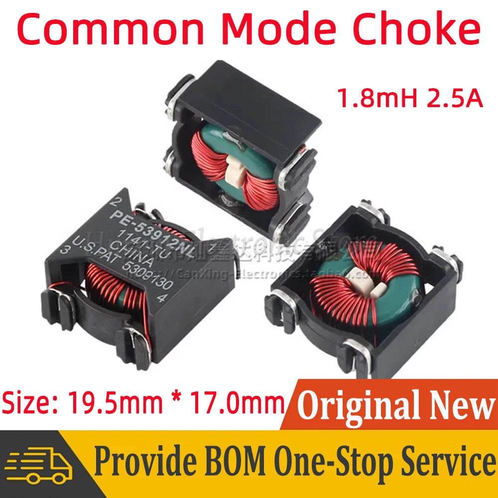 2pcs PE-53912NLT SMT Common Mode Choke Coil Inductor Filter Inductance 1.8mH 2.5A Switching Power Supply PE 53912NLT NEW