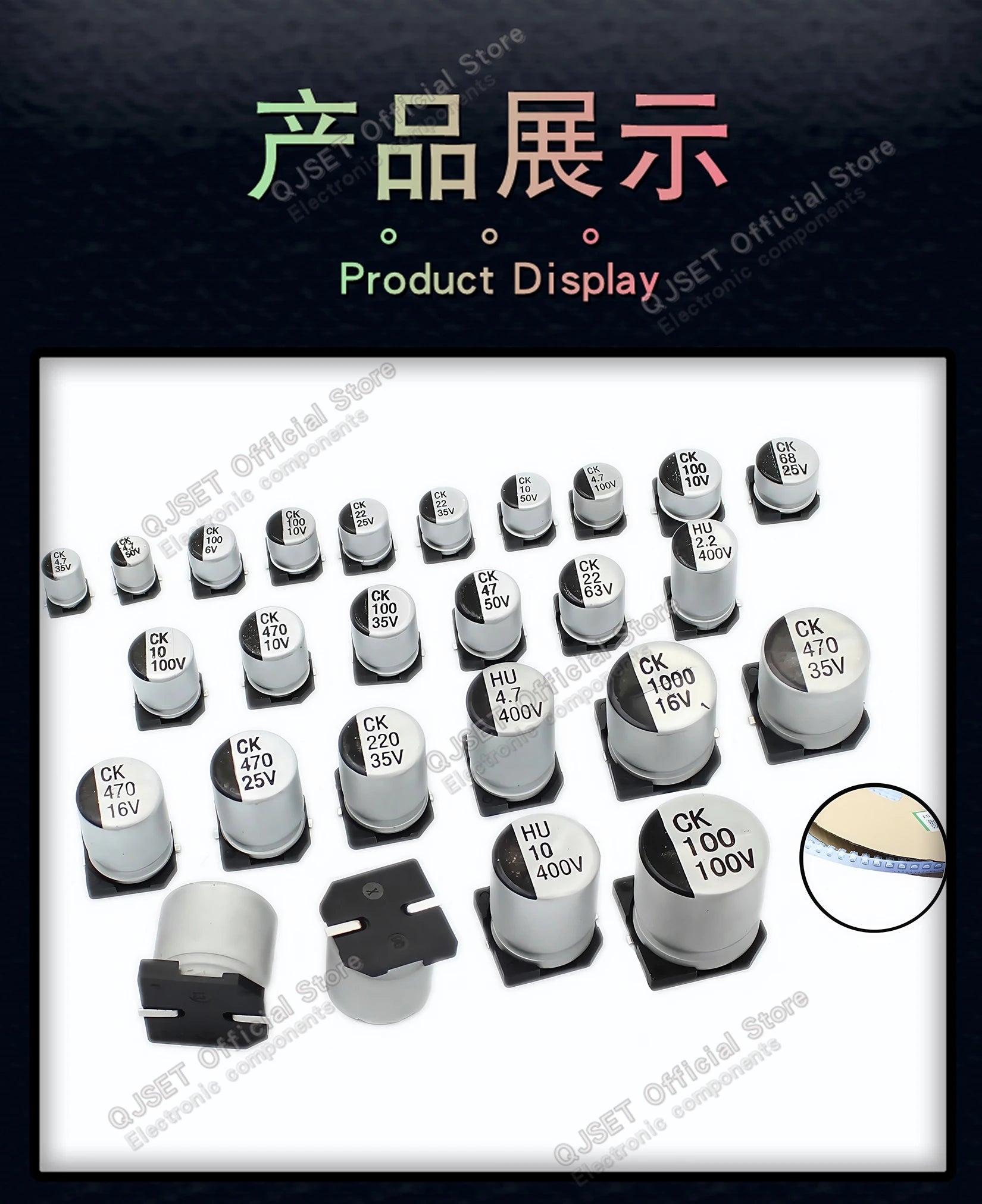 10Pcs SMD Aluminum Electrolytic Capacitor 6.3V 10V 16V 25V 35V 50V 100V 400V  2.2UF 4.7UF 10 22 33 47 100 220 330 470 680 1000UF