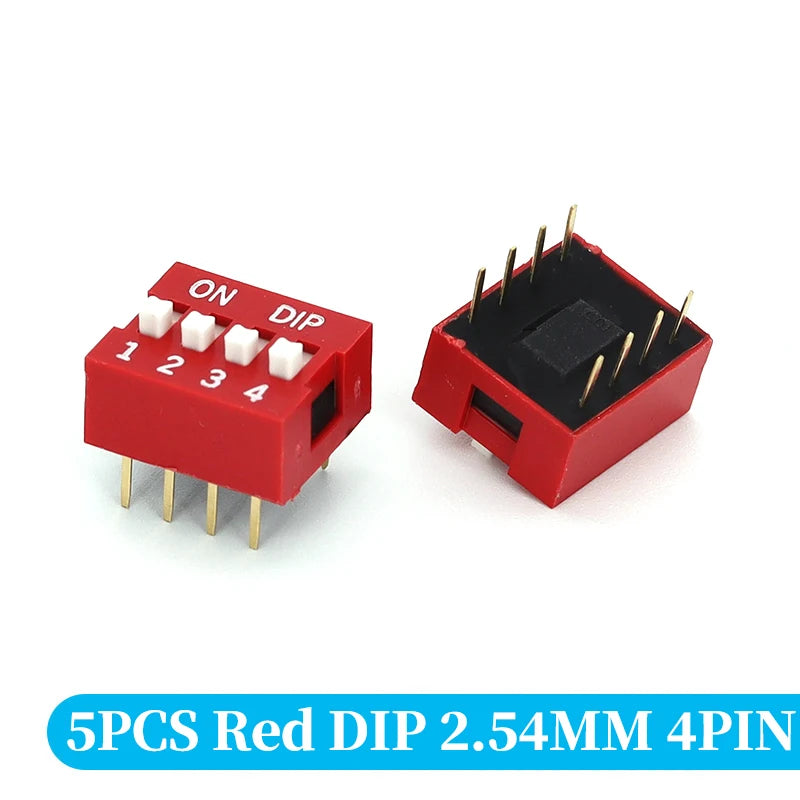 5PCS Slide Type Switch Module 1 2 3 4 5 6 7 8 10PIN /1.27/2.54mm Position Way DIP/SMD Pitch Toggle Switch Blue Snap Switch Dial