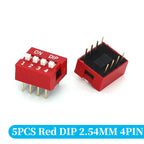 5PCS Slide Type Switch Module 1 2 3 4 5 6 7 8 10PIN /1.27/2.54mm Position Way DIP/SMD Pitch Toggle Switch Blue Snap Switch Dial