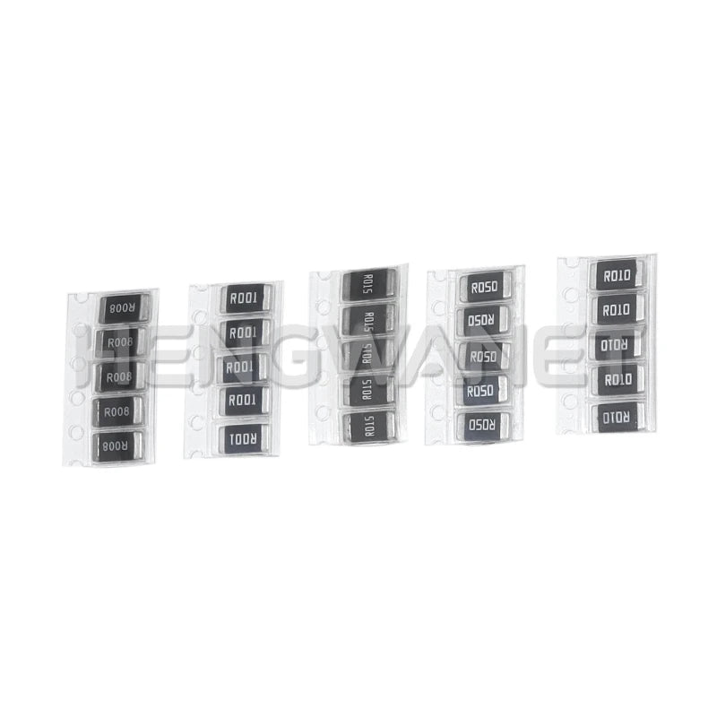 50PCS Alloy resistances 2512 SMD Resistors Samples kit 10 kindsX5pcs=50pcs R001 R002 R005 R008 R010 R015 R020 R025 R050 R100