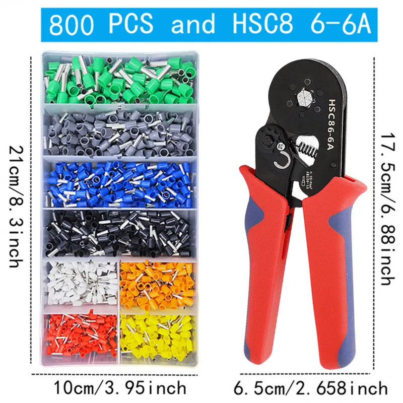 VE Tubular Crimp Terminals,Cable Electrical Connector,Insulated Wire Connectors,Tube Type Terminal Crimping Pliers HSC86-4