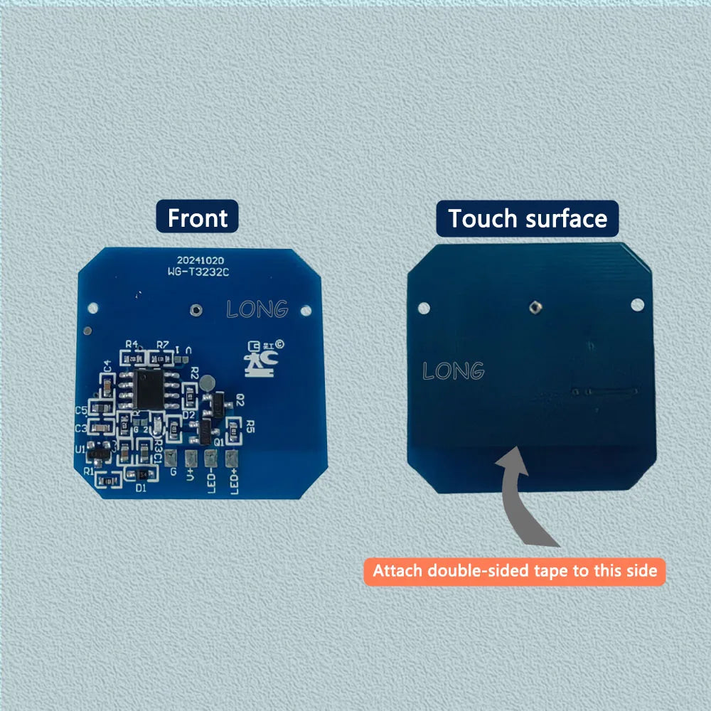 Drill-Free & Partitioned Touch Sensor - Multi-Function Wood Penetration Switch, DC5-24V for Wardrobe Cabinet Wooden Furniture,