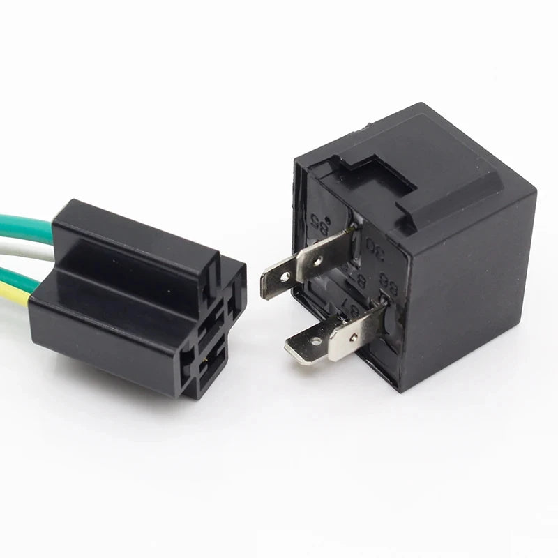 1 pair DC 12V  40 Amp Relay & Wires 40A Auto Automotive Relay Socket