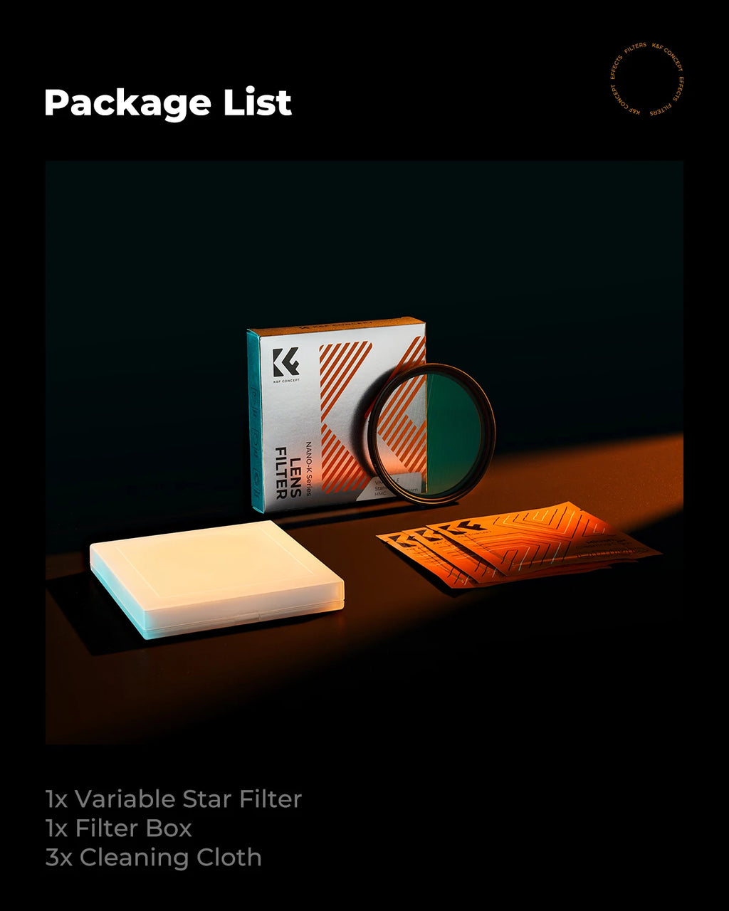 K&F CONCEPT Effects Filters Kaleidoscope Prism/Spiral Halo/Split Diopter/Motion Blur/4 6 8 Points Camera Lens Filter Photography