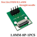 FFC/FPC Adapter Board with Soldered 1.0MM Flip Cover Lower Connector Straight or Bent Pins Available, 4/6/8/10/12/14/16/20/30P