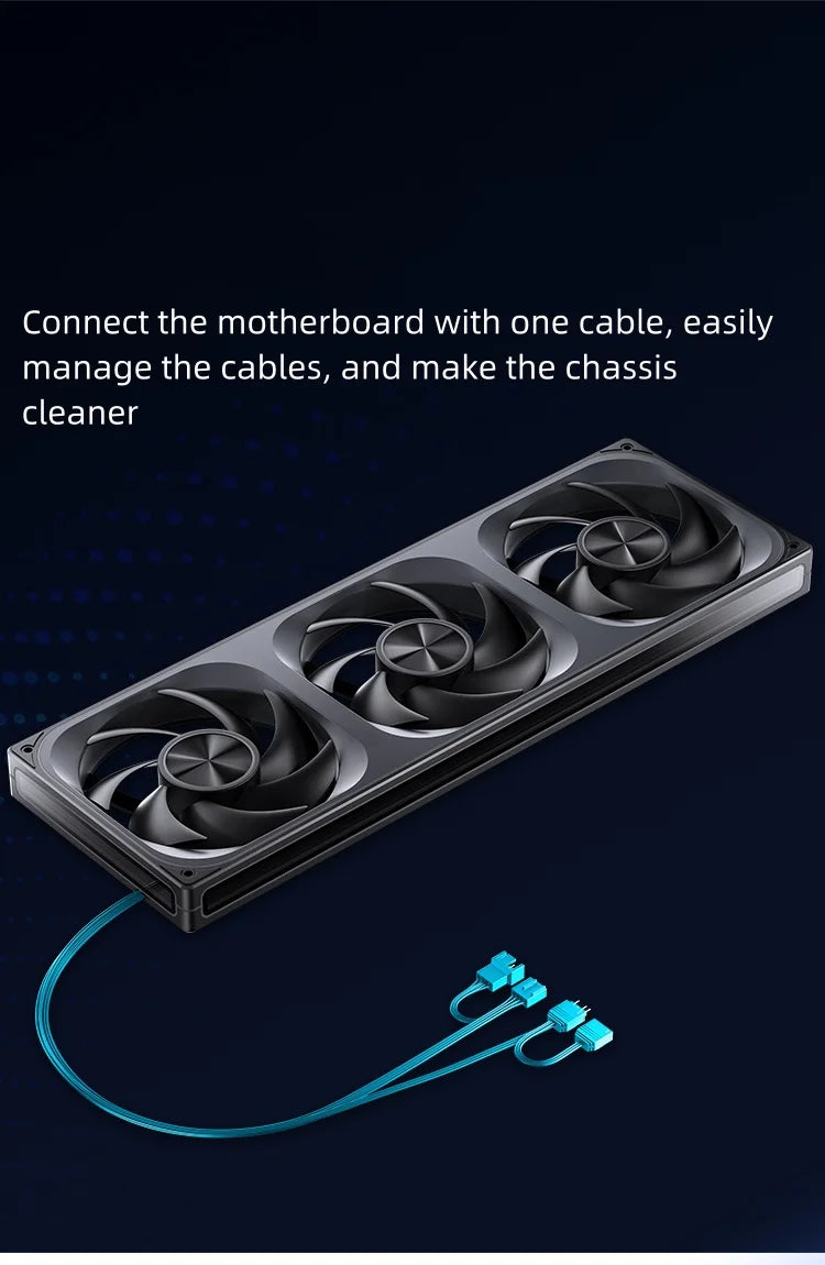 Jonsbo ZA-420/140 Computer Case Fan DIY Exchange 2 Sets Fan Blades  5V ARGB 140mm PWM Reverse Combination Cooling Fan